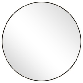 ANDY STAR 30" Round Brushed Nickel Bathroom Mirror, Silver Wall Mirror for Bathroom，Metal Round Circle Mirror for Wall, Bathroom (Premium Stainless Steel Frame)