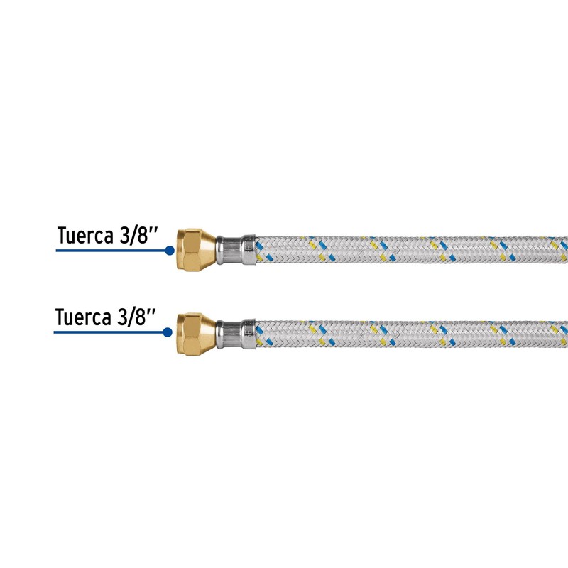 Foset FGA-06, Manguera flexible de 60cm para gas, trenzado aluminio