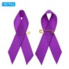 PATIKIL 50 Pieces Purple Polyester Ribbon Satin Pins, Awareness Ribbon