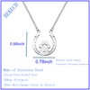 BEKECH Pet Lovers Gift Paw Horseshoe Pendent Necklace Dog Paw