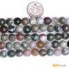 (8mm/dark green) - GEM-inside Indian Agate Gemstone Loose Beads 8mm