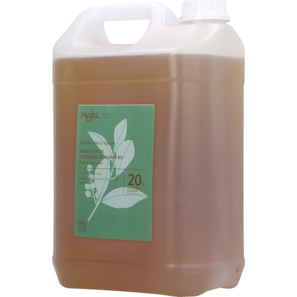 Najel Liquid Aleppo Soap 20% Organic Bay Laurel Oil, 5 l