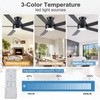 POCHFAN 60 Inch Black Ceiling Fans with Lights and Remote,