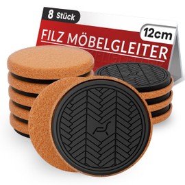 Furniture Gliders for Heavy Items, Pack of 8 - 12 cm Super Felt Gliders for Furniture, Furniture Sliders, Furniture Easy Move, Protect Your Wooden Floors