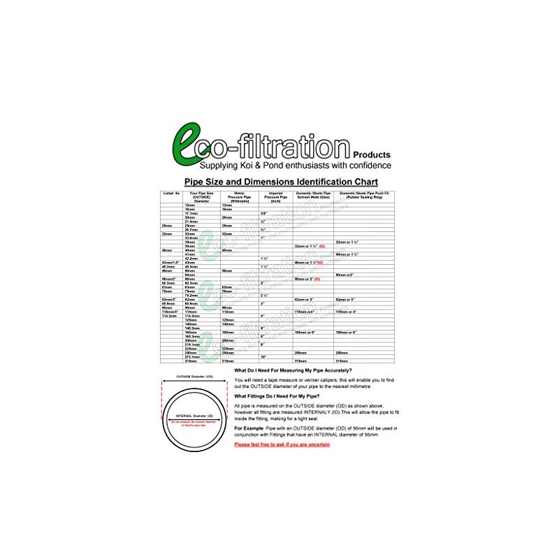 eco-filtration 43MM/1.5" (40MM DOMESTIC WASTE) SWEPT COMPAC BOTTOM DRAIN KOI
