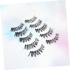 FRCOLOR Dichte Wimpern 5 Paare Falsche Wimpern Transparenter Stiel 3d Verlängern Wimpern Kreuzen