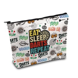 KUIYAI Darts Gift Eat Sleep Darts Repeat Zipper Pouch for Darts Player Darts Lover Gift Darts Organizer Bag (eat Sleep dartUK)