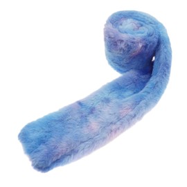 Newfancy Kids Winter Rainbow Scarf Gradient Cross Tie Collar Fluffy Fur Plush Shawl Wrap Neck Warmer for Toddler Girls Boys Gradient Blue