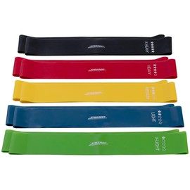 Speeron Fitness Elastic Band Set: Set of 10 Resistance Bands, Latex, 5 Strengths, Each 60 cm Length, Bag (Fitness Elastic Band, Fitness Band Set)