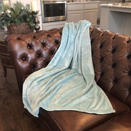 Allgala 60x45 Super Soft Flannel Plush Light Weight Throw Blanket-Teal-BLK82303