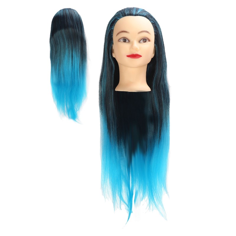 Hair Mannequin Head Colorful Hair Braiding Practice Hairdressing Mannequin Head