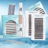 SISILILY Individual Eyelashes, 72 Clusters, 3D Fake Lashes, Eyelash Clusters,