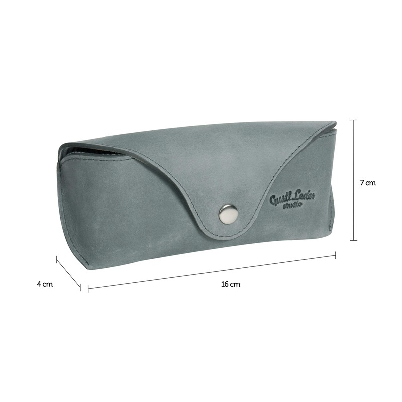 Gusti Cornelius Leather Glasses Case for Men and Women, gray