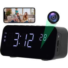 Tecno-10 Innovacion Camara Espia Reloj Despertador WiFi, Camara Espia Oculta Vision Nocturna, Sensor de Movimiento, Monitoreo en Tiempo Real, App para Celular hasta 128GB