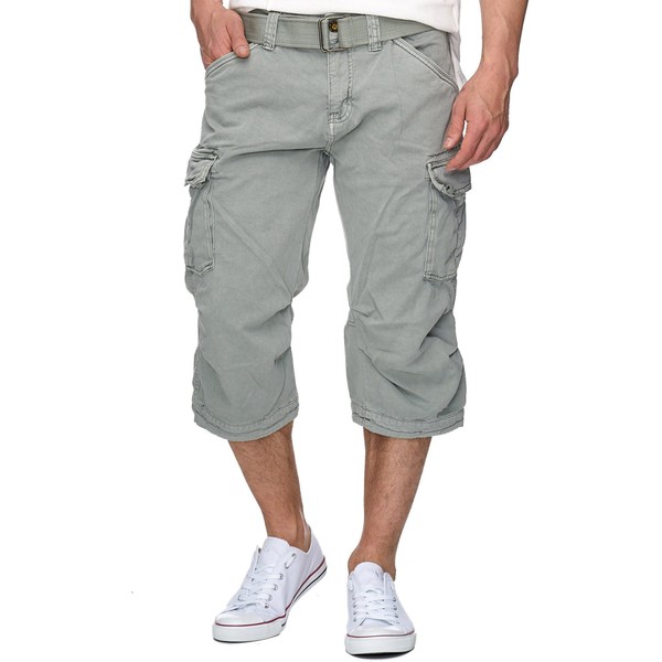 Indicode Men's Nicolas Check 3/4 Cargo Shorts Checked with 6