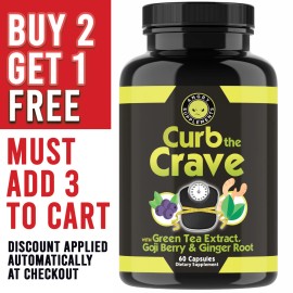 Angry Supplements Curb the Crave Green Tea, Goji, Ginger Cravings Reduction 60ct