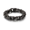 Klapgo Wave Engraved Chain Men's Stainless Steel Bracelet Black