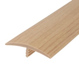 Outwater Plastic T-molding 1-1/2 Inch Natural Maple Woodgrain Flexible Polyethylene Center Barb Tee Moulding 12 Foot Coil
