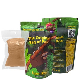 The Original Bag of Poo®, Sloth Poo (Black Cherry flavored Cotton Candy), Novelty Poop Gag Gift (1 oz. single bag), Free sticker inside.