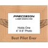 Best Pilot Ever Engraved Natural Wood Picture Frame with Wings