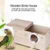 Fdit Durable Wooden Birds Nest Natural Bird House Cockatiels Bird