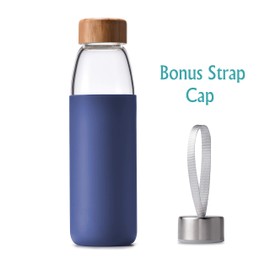 veegoal 25 Oz Borosilicate Glass Water Bottles with Bamboo Lid, BPA-FREE, Non-Slip Silicone Sleeve, and Stainless Steel Leak Proof Lid - Reusable Glass Bottle for Men and Women