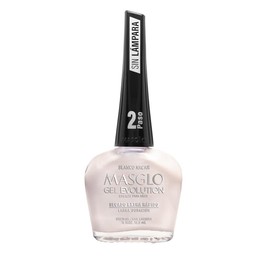 Masglo Gel Evolution Esmalte Efecto Gel – Tono Blanco Nácar (Perlado), Secado Extra Rápido, Alta Duración Hasta 12 Días, 14‑Free, Vegano – 13,5 ml