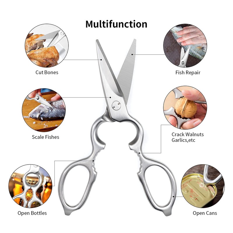 Stainless Steel Kitchen Shears Heavy Duty Full-steel Forged Metal Scissors