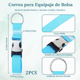 Correas de equipaje ajustables Ptwola 680467 – 3 piezas con agarre de chaqueta