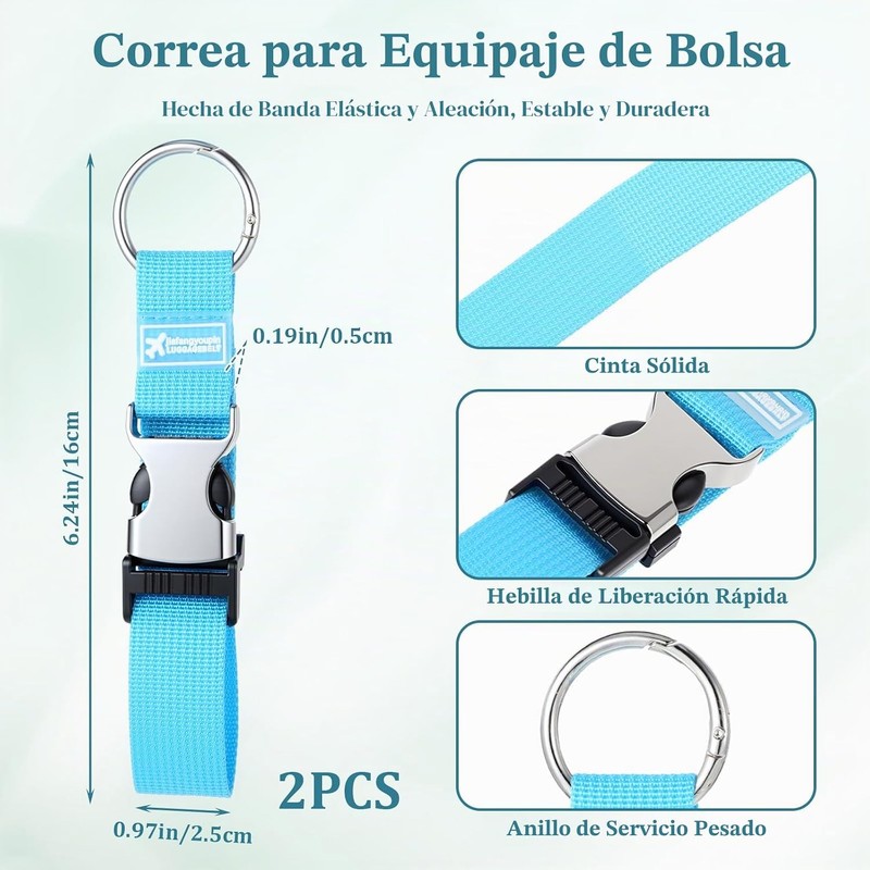 Correas de equipaje ajustables Ptwola 680467 – 3 piezas con