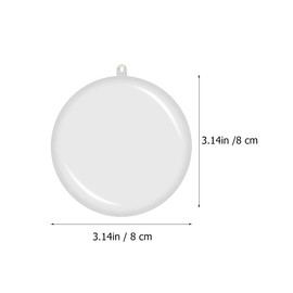 Healifty Pack of 20 Christmas Baubles Large 8 cm Christmas Tree Fillable Baubles with Clear Line for Craft Decorations