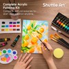47 Pack Acrylic Paint Set, Shuttle Art 15 Colours (12ml