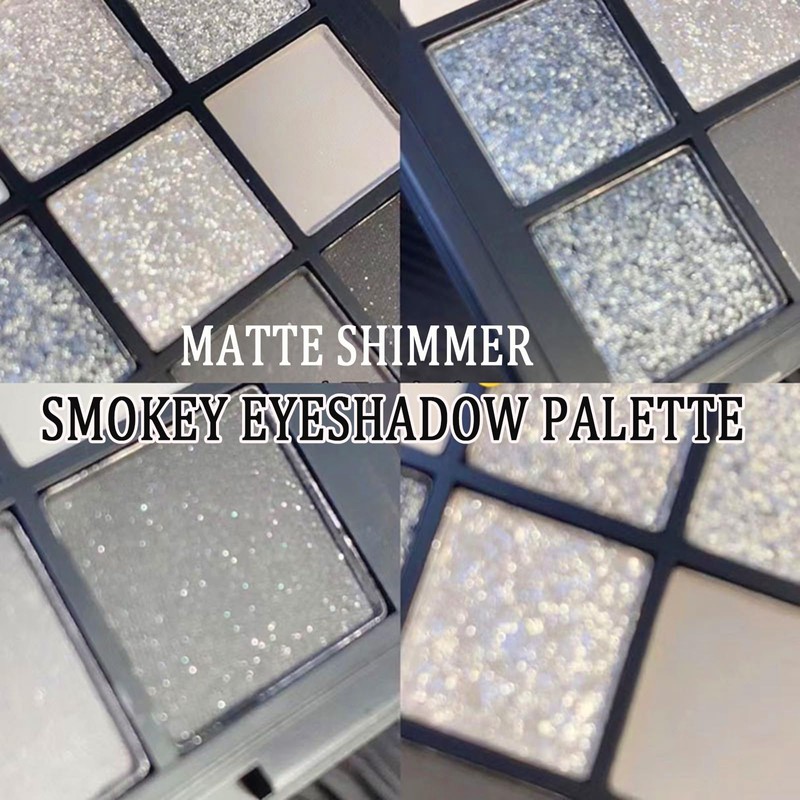 9 Colours Brown Eyeshadow Palette, Glitter Eyeshadow Matte Shimmer Natural