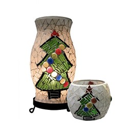 Dale Tiffany TAL100855 Transitional One Light Accent Lamp and Votive from Xmas Collection in Multi Finish, 6.00 inches, Black