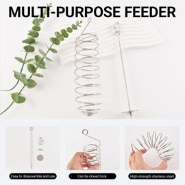 3 Pack Rabbit Enrichment Toys, Bunny Rat Cage Food Holder Stainless Steel Slow Feeder Hanging Accessories for Rat Guinea Pig Chinchillas Rabbits Hamster Foraging Enrichment Small Animal Toys