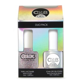 Color Club Magic Attraction Gel and Lacquer Duo Polishes, Clear with Pink and Silver Glitter Color, .5 fl oz Each (15 mL)