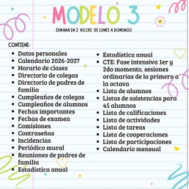 Agenda Escolar Maestros Personalizada 2026 Modelo 3