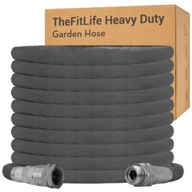 TheFitLife Flexible Garden Hose - Non-Expandable Water Hose with 3/4" Swivel Metal Fittings, 1/2" Diameter. Leak-Proof, Kink-Free, Lightweight, Easy Storage, for Outdoor Use (25FT)