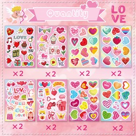 Love Stickers Decals, Valentine's Day Stickers for Laptop Scrapbook, Heart Stickers for Teens Boy Girls Adults, Kids Popular Vinyl Waterproof Stickers for Crafts