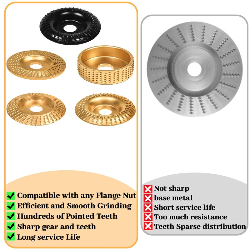 11Pcs Wood Carving Disc for 4" or 4 1/2" Angle