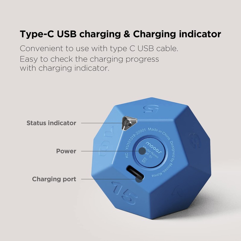 mooas 十二角タイムボール 充電式ミニタイマー、プリセット時間11種類 (サンドピッチ)