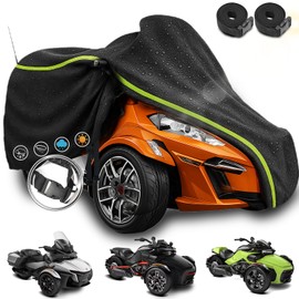 UUT Can-Am Spyder Cover – Waterproof Motorcycle Cover for RT/F3/RS/ST Series – 420D PU Outdoor All-Weather Protection with Reflective Strips – Black