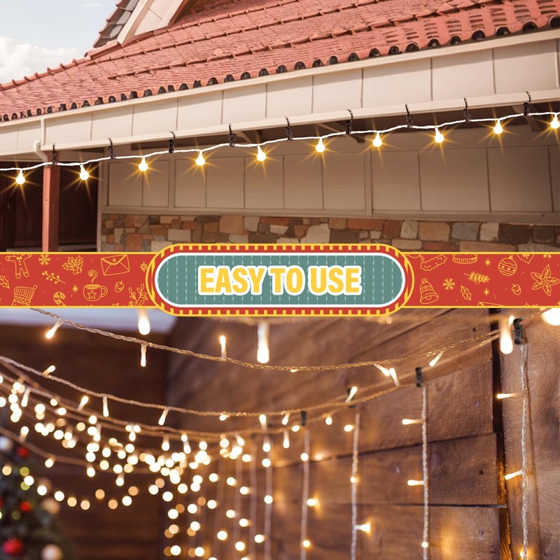 Gutter Hooks for Outdoor Lights, 120 Pcs Mini Plastic S