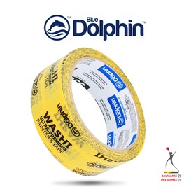 Blue Dolphin Washi Professional Masking Tape Painter's Tape 35 mm x 25 m Yellow Masking Tape Painter's Masking Tape 60 Days Removable Masking Tape Paper Tape for Masking and Painting Work Indoor and Outdoor UV-Resistant
