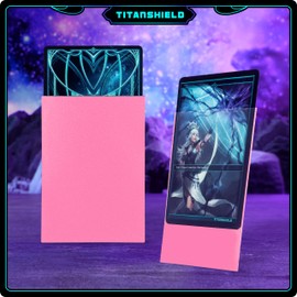 TitanShield (150 Cases/Bubblegum Pink) Standard Size Board Game Trading Card Sleeves Cover Protector for MTG, Dropmix