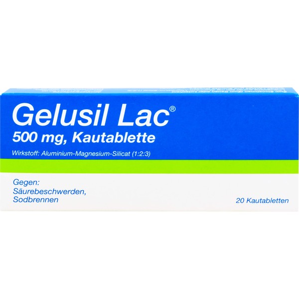 Gelusil Lac Kautabletten gegen Säurebeschwerden, Sodbrennen, 20 pcs. Tablets