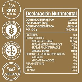 Aceite de Coco Extra Virgen, 500 ml, Prensado en Frío, Sin Refinar - Organicos Mi Salud