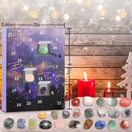 2024 Crystal Advent Calendar For Christmas Countdown,24 Days Natural Crystals Minerals Fossils Advent Calendar Gemstone Calendar Enthusiasts Rock Collection.