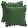 AmeliaHome Meadore 2 Cushion Covers with Pompoms Double-Sided Ultrasonic Quilting