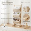 Three-Tier Floor-Standing Storage Rack, Hand-Woven Storage Basket, Vertical Storage Rack,